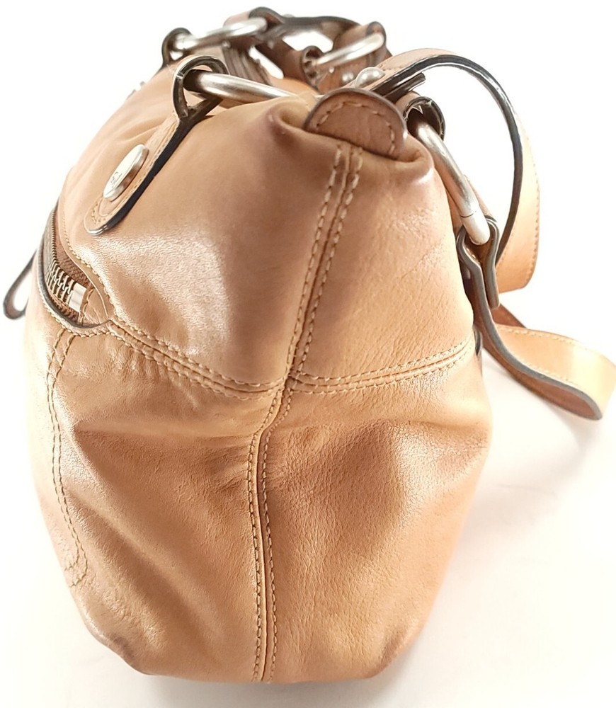 Fossil Shoulder Handbag Tan Leather Distressed Floppy