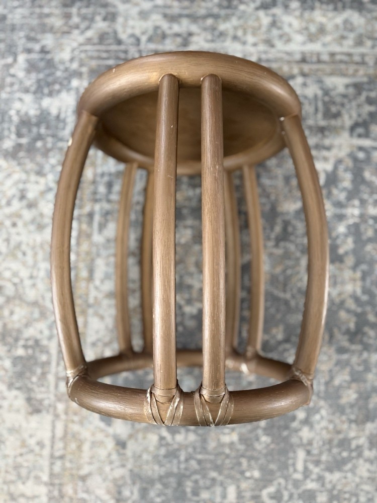 Vintage McGuire Rattan Drum Side Table or Stool