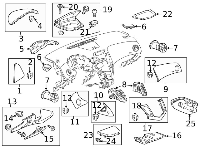 Genuine Medium Titanium Driver Side Instrument Panel Upper Trim Panel 95034589