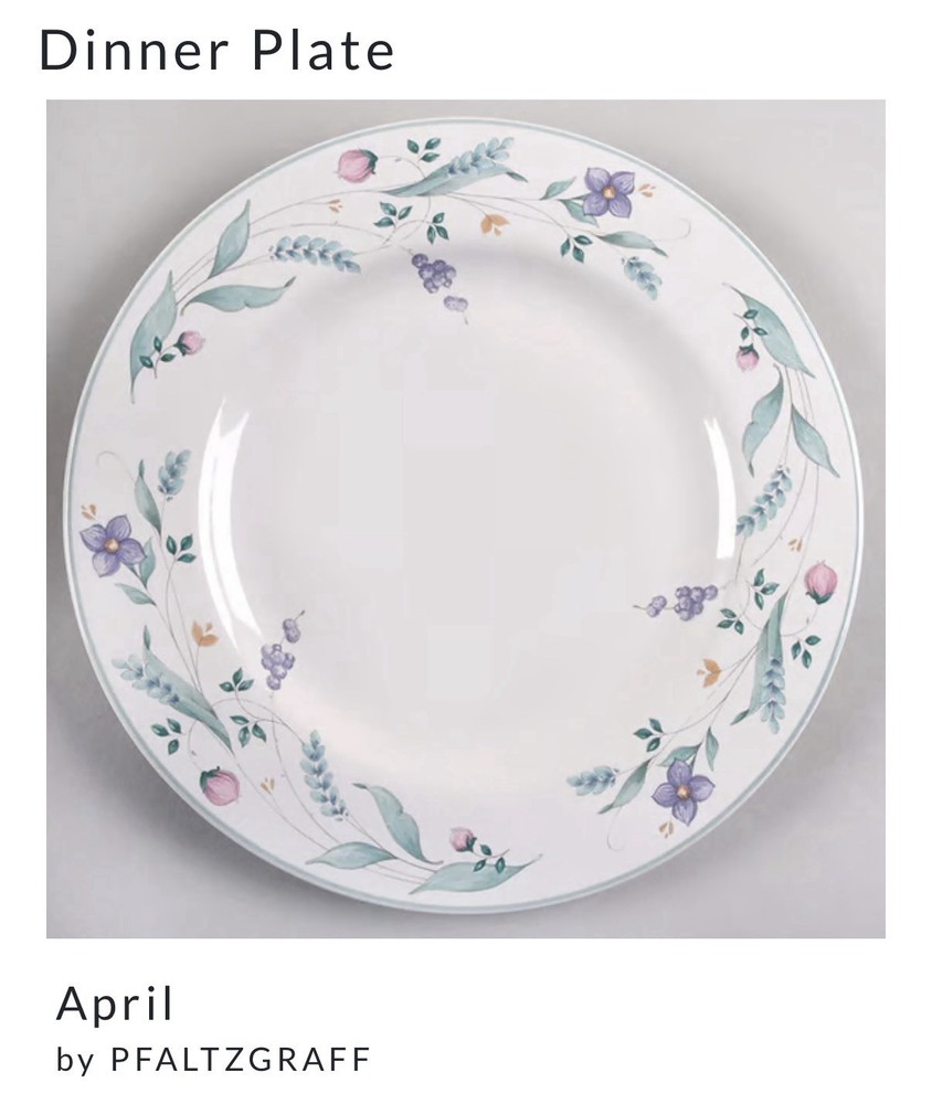 Pfaltzgraff Vintage April Pattern Dinner Plates 10” Stoneware