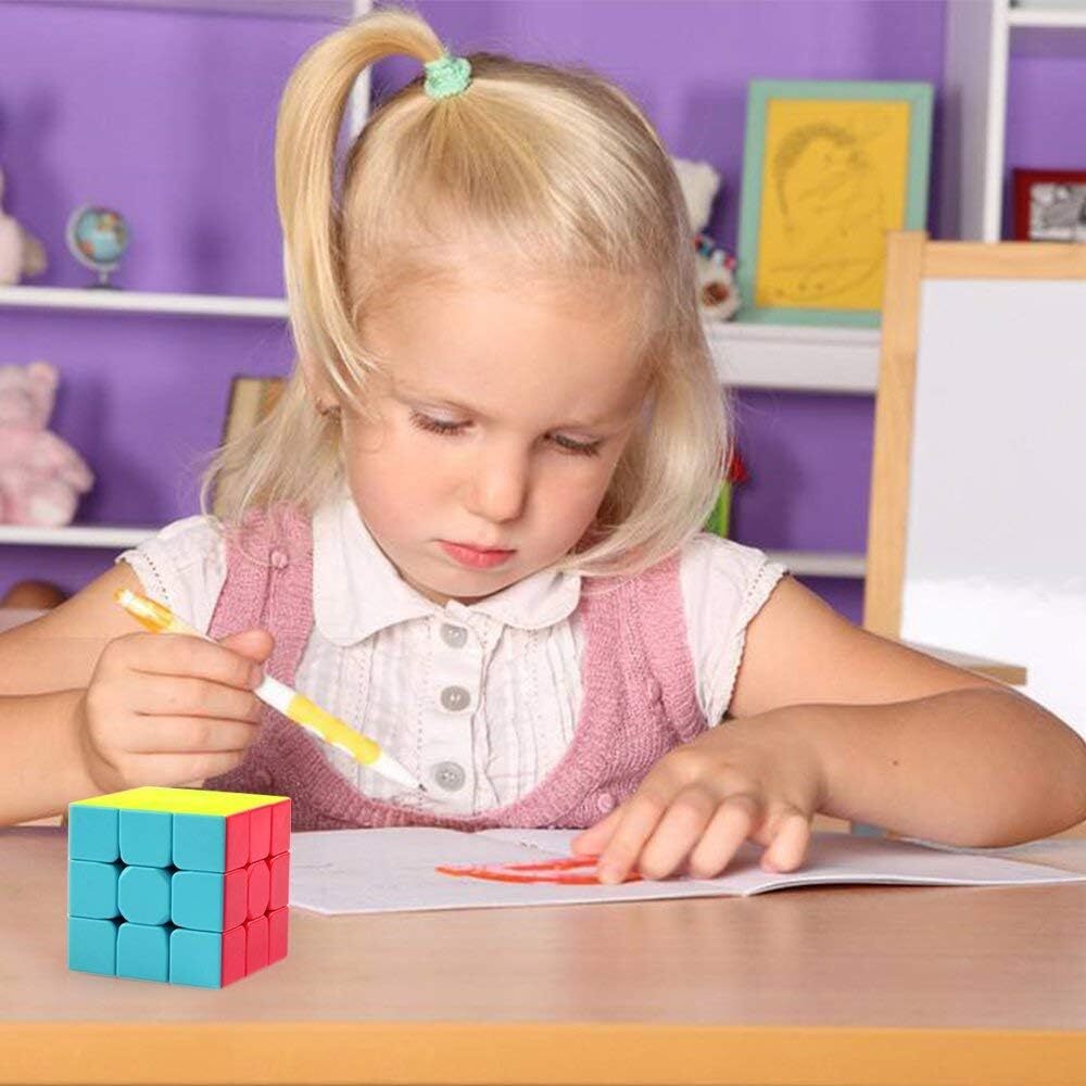 3 Pack Speed Cube Set,Speed Cube 3x3 2x2 Pyramid Magic Cubes Brain Teaser
