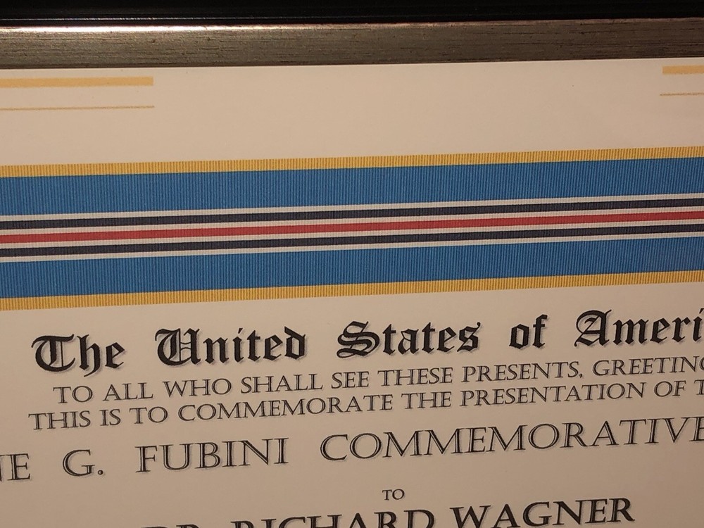 DOD - EUGENE G. FUBINI COMMEMORATIVE AWARD CERTIFICATE ~ Type-1