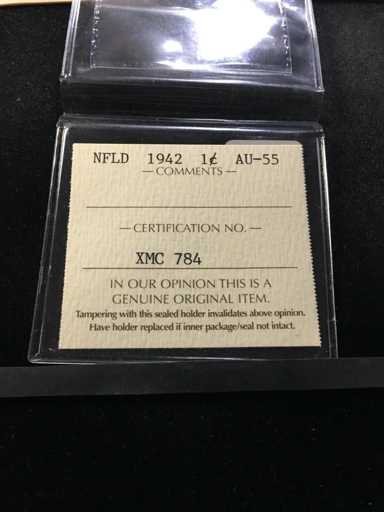 1942 ICCS Graded, Newfoundland Small One Cent,**AU-55**
