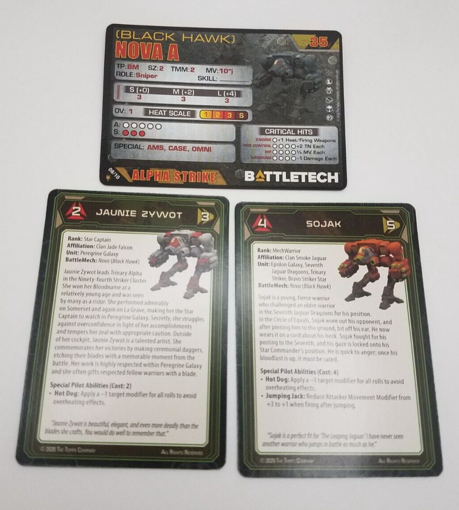 Battletech Clan Invasion - Nova (Black Hawk) *Mech & Cards*