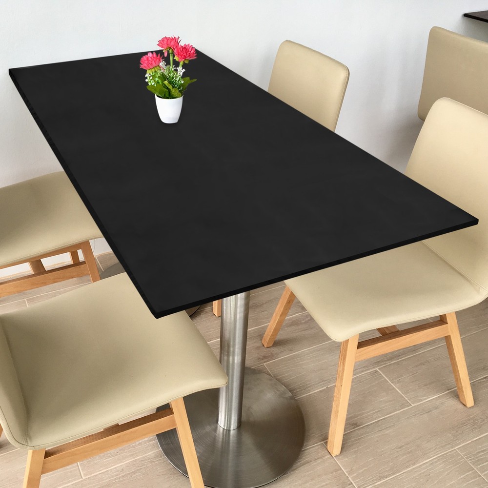 Fitted Tablecloth Fit 4ft Rectangle Table, Table Cover (48"x23", Black)