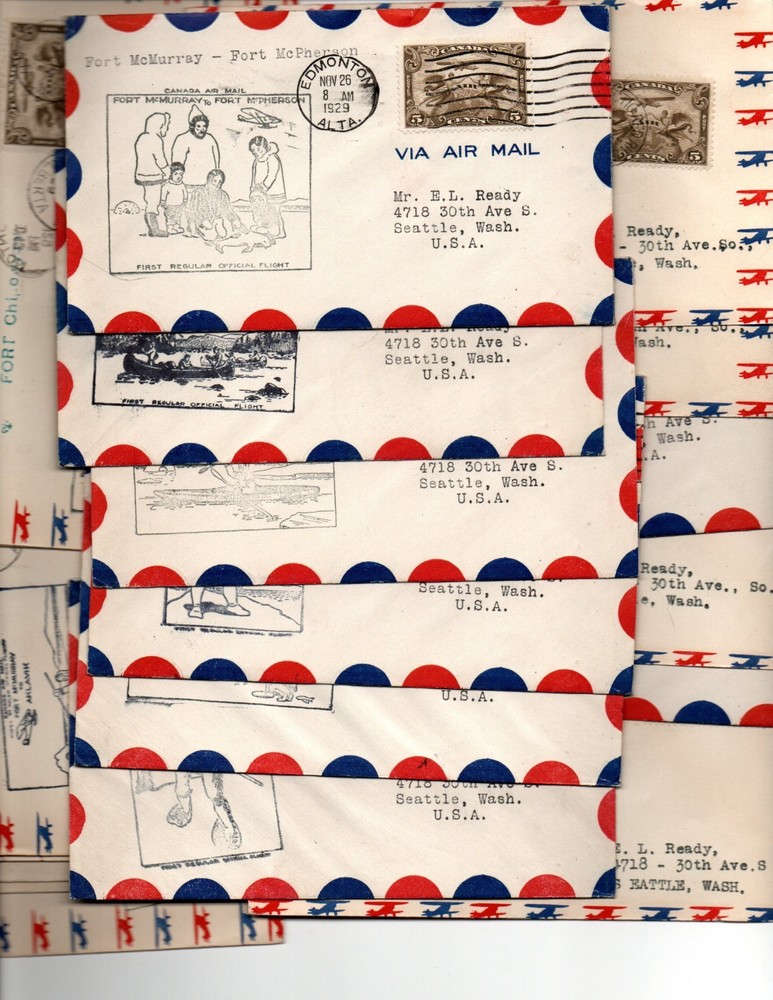 Canada Scott C1 on Flight Covers - Various locales