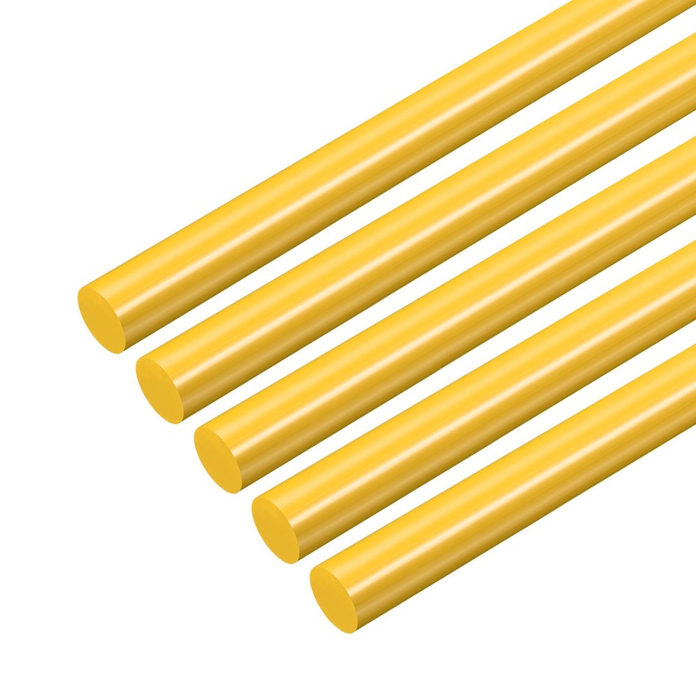 10 Pcs Yellow Plastic Rods 32 x 304mm ABS Round Stick Solid Bar DIY Model