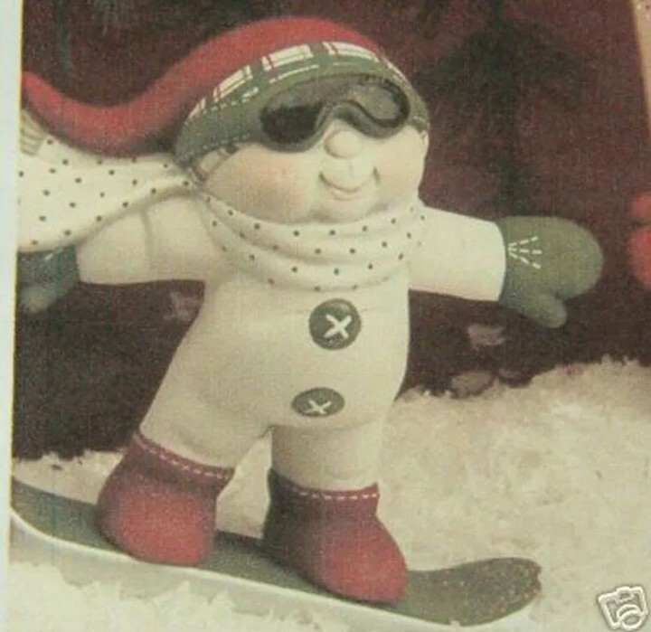 Ceramic Bisque~~ Ready to Paint~~ Snowboarding Snowmen