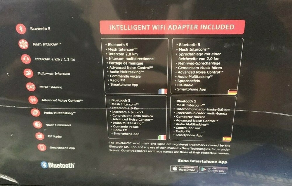 Sena Low Profile Motorcycle Blue Tooth Communication System 50R Dual