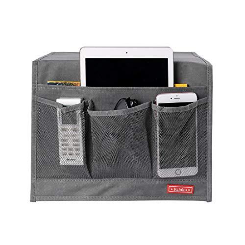 Bedside Caddy,Bedside Organizer Caddy Under Mattress,Holds 4 Pockets-grey