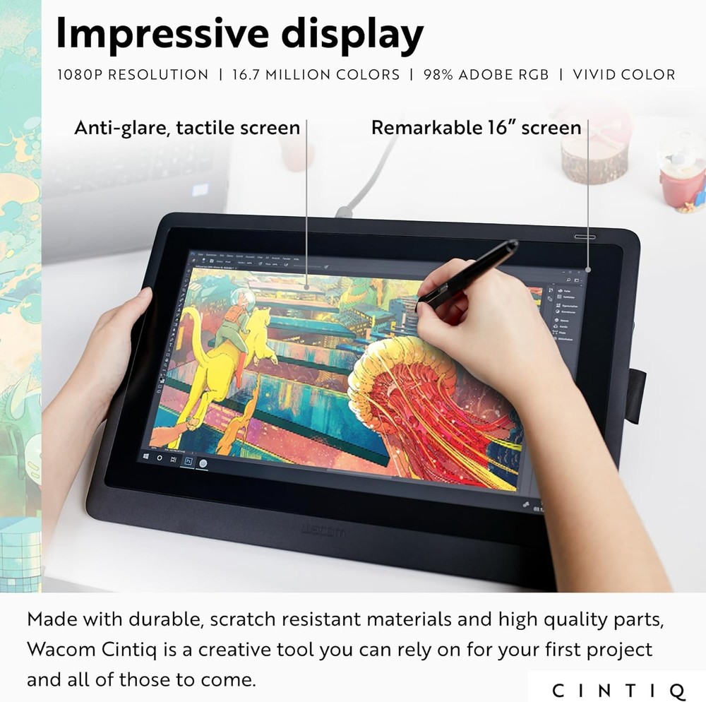 Wacom - Cintiq 16 Creative Pen Display Drawing Tablet - Scratch & Dent