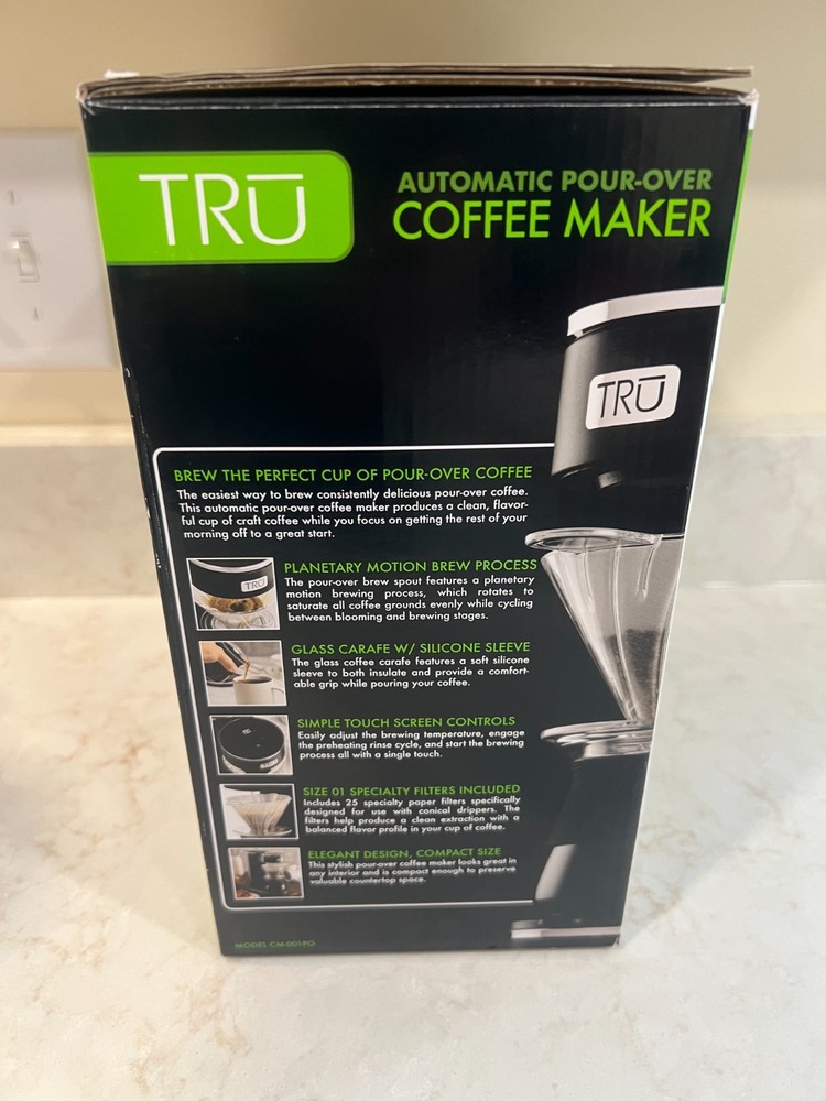 TRU Automatic Pour Over Coffee Maker w/ Digital Controls - New