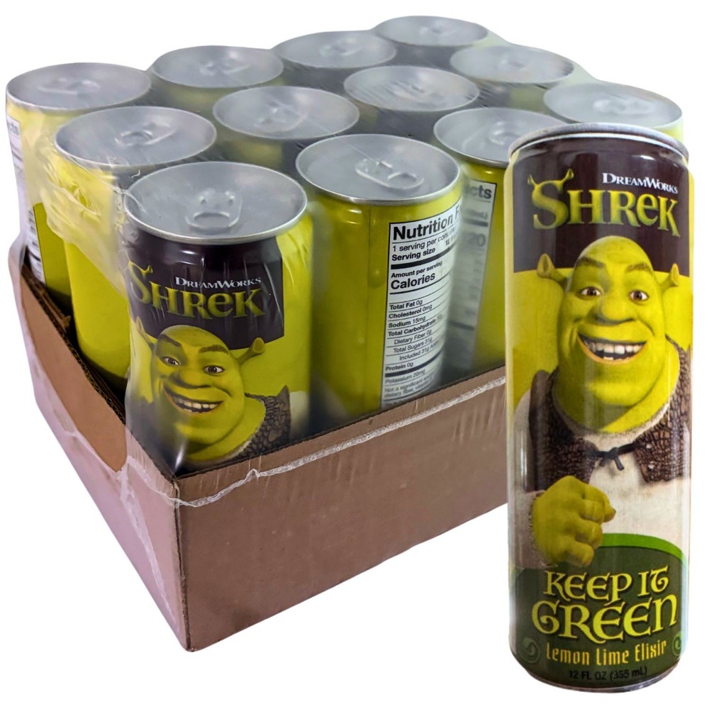 Shrek Keep It Green Lemon Lime Elixir Drink Soda - 12 Pack