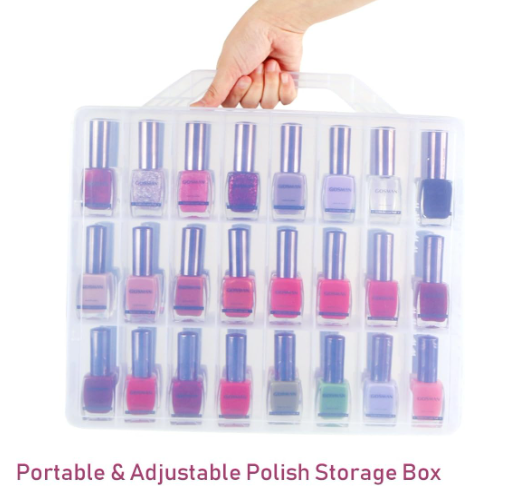Universal Nail Polish Storage Holder Organizer For 48 Bottles Adjustable Divider