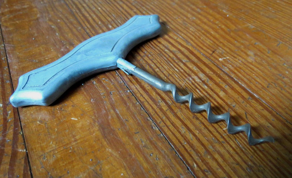 OLD CORKSCREW with METAL ART DECO HANDLE