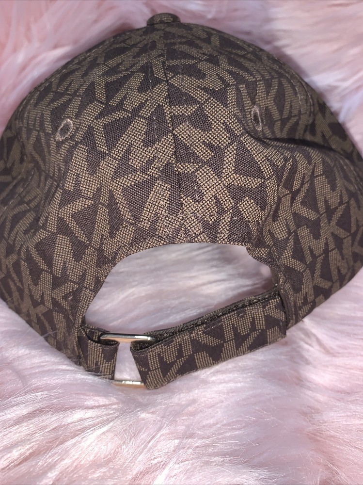 MICHAEL KORS Monogram MK Logo Baseball Cap Hat 538801C Brown NWT