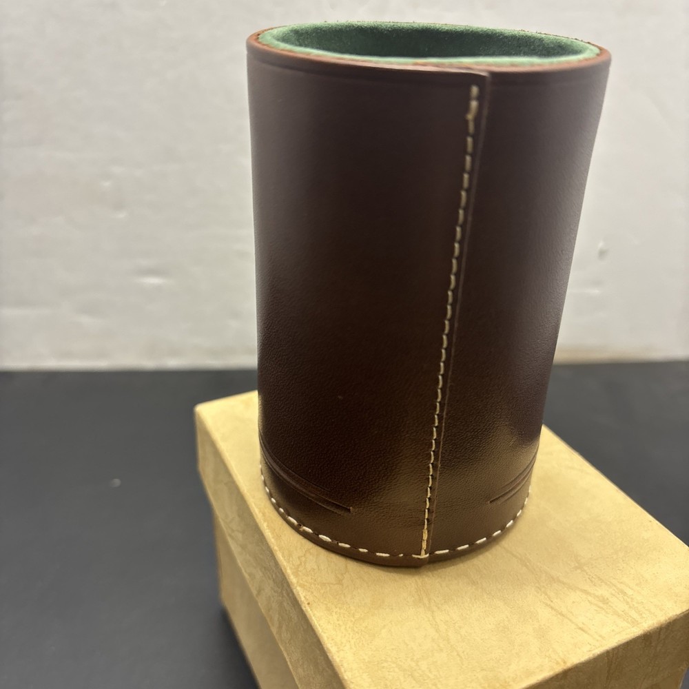 Vintage Leather Noymer Dice Cup With Dice