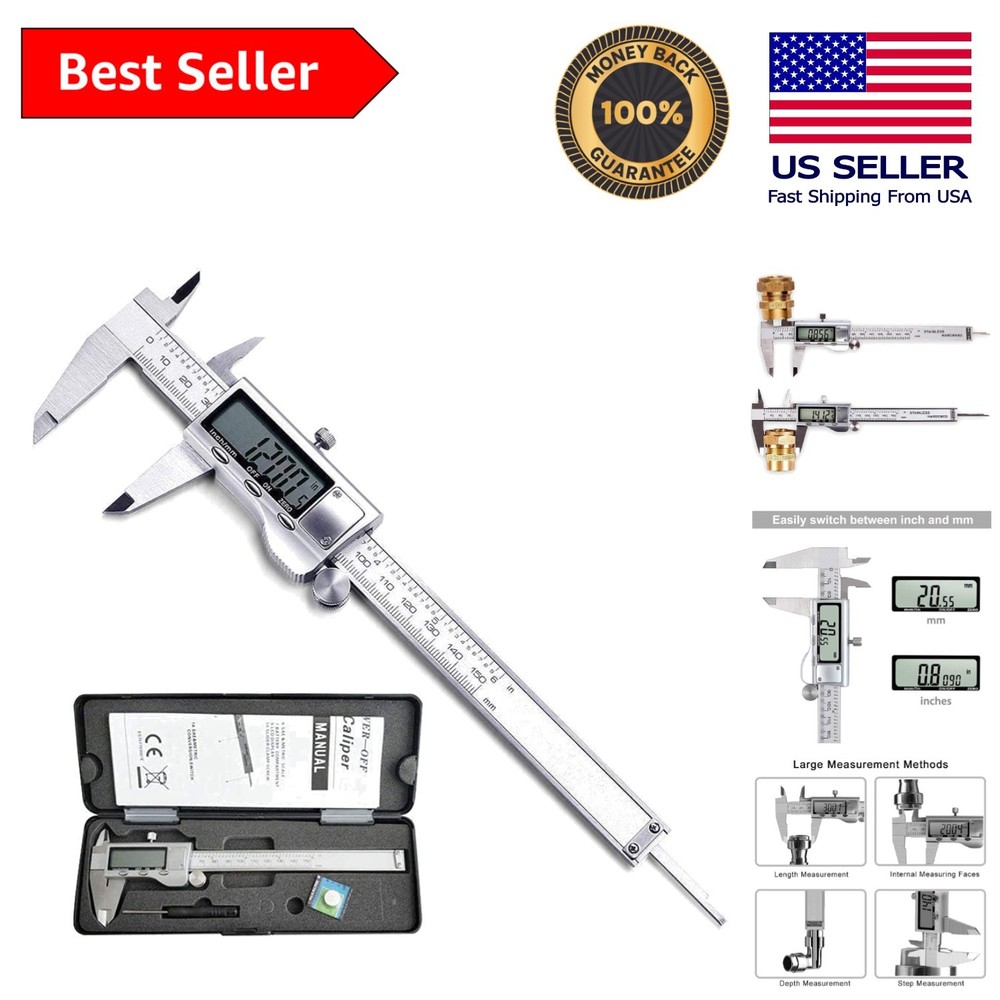 Electronic Caliper Measuring Tool - 6 Inch Micrometer with Auto Shut-Off Feature