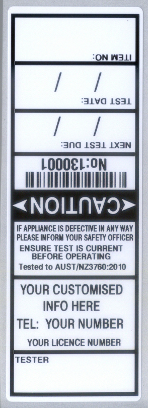 1500 ELECTRICAL TEST TAGS, Orange COLOUR PACK, INCLUDES FREE CUSTOMISING