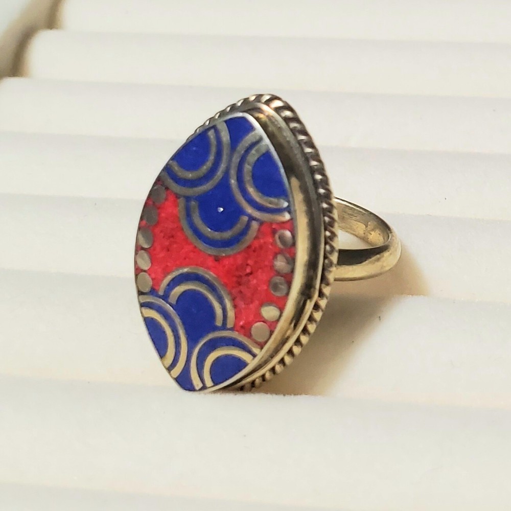 Lapis Coral Ring