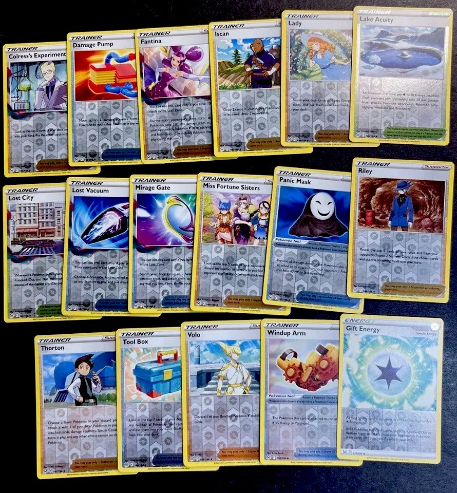 Pokemon - Lost Origin & Silver Tempest Complete Reverse Holo Sets LP/NM