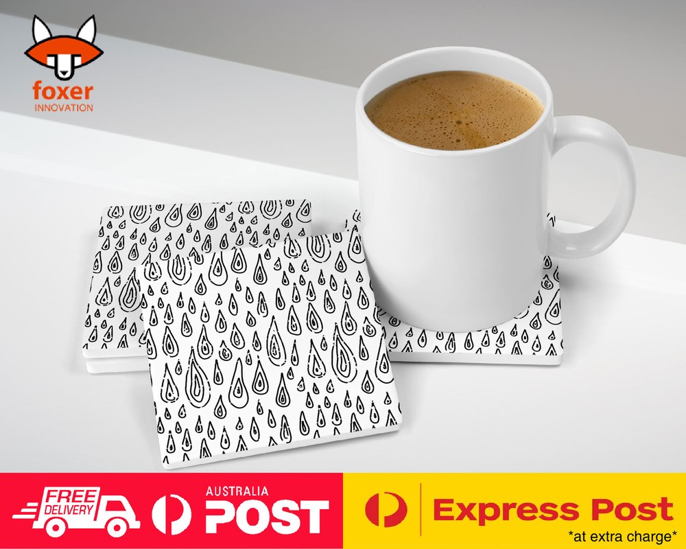 COASTER COFFEE DRINKING MAT|HAND DRAWN RAINDROP PATTERN 20
