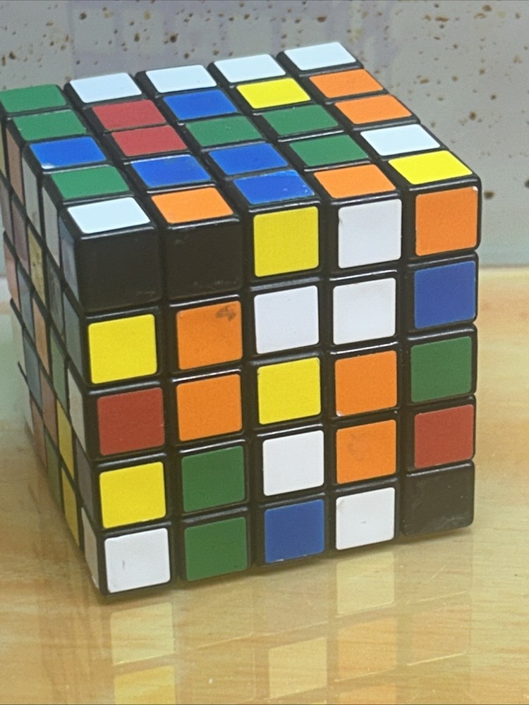 Rubik's Cube Game Brain Teaser Puzzle 5x5x5 Missing 4 Stickers