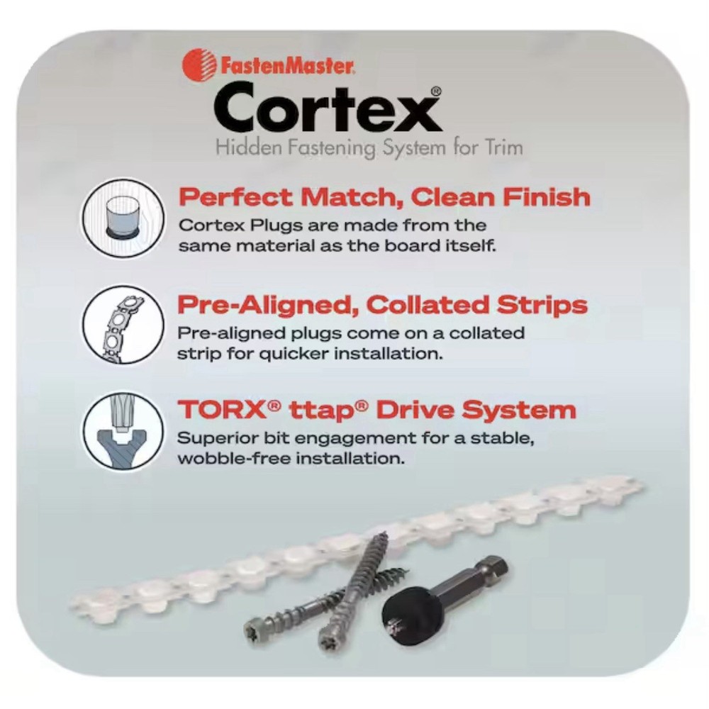 FastenMaster Aztek Collated Cortex Hidden Fastening System 2-3/4” Cortex Screws