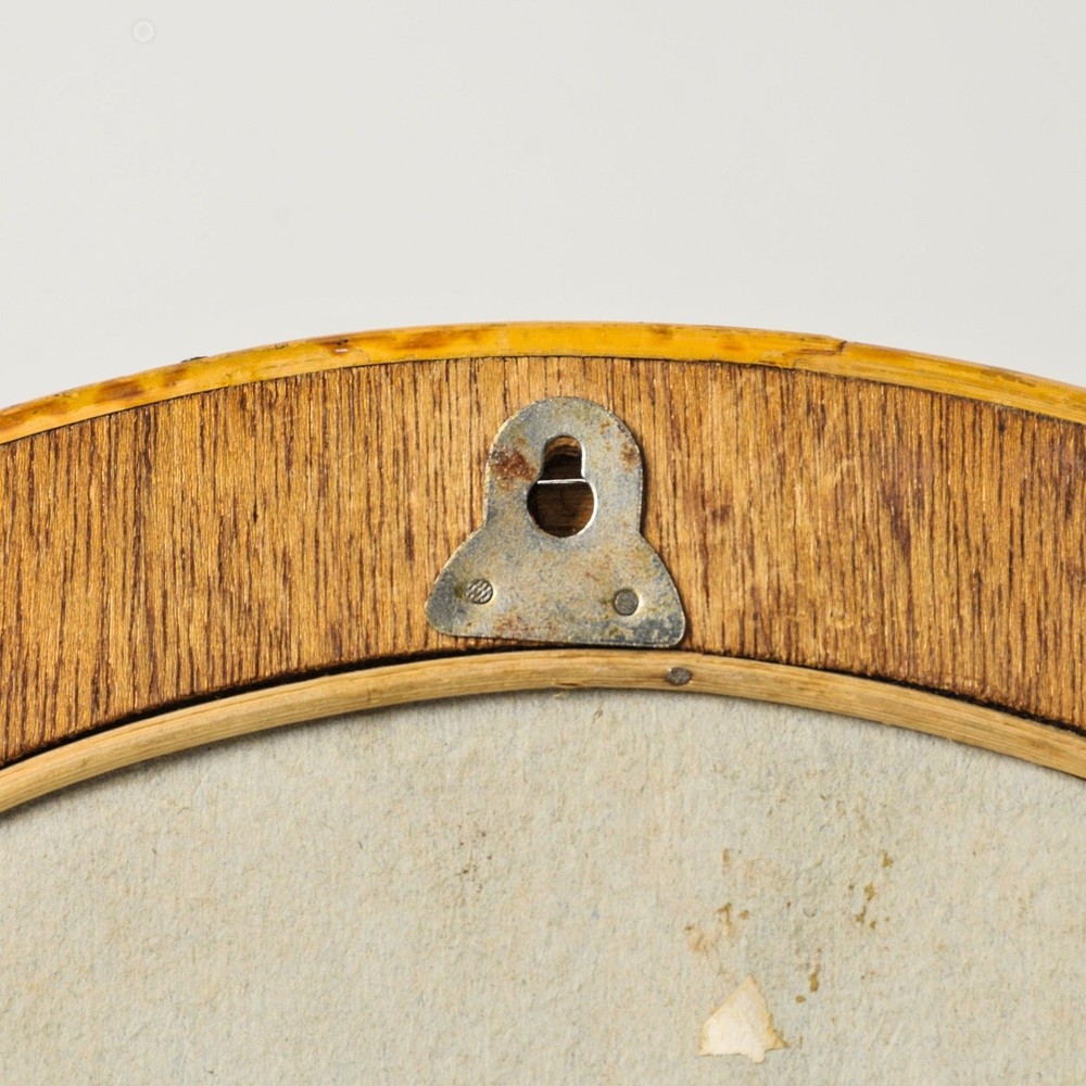 Vintage Split Reed Bamboo Arched Mirror