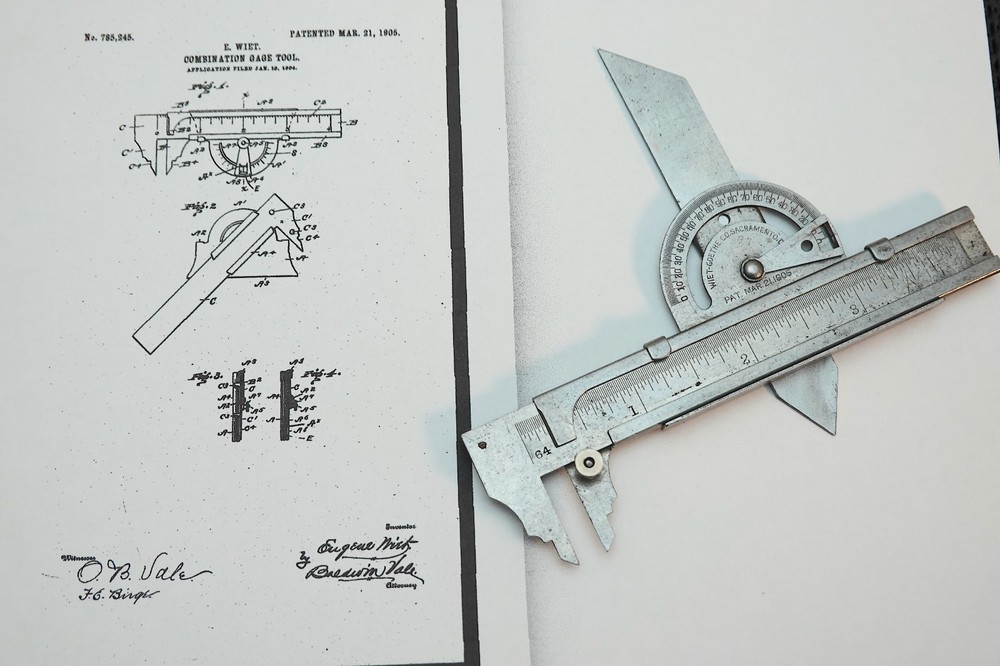 RARE ! WEIT-GOETHE PAT'D .1905 Combination Tool Protractor, Bevel, Caliper