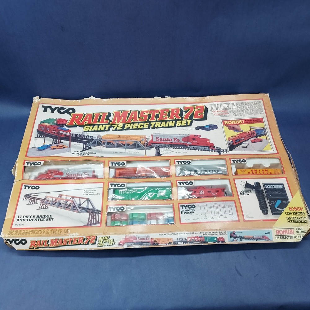 Vintage Tyco Rail Master 72 Piece Train Set