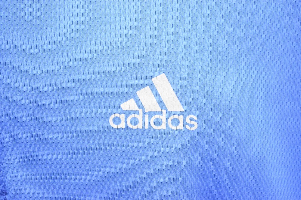 Adidas ClimaLite 1/4 Zip Jacket Blue Striped Long Sleeve Pullover Mens Medium