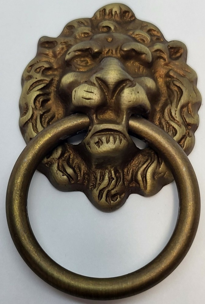 Solid brass Duncan Phyfe style Lion Head knocker ring Pull Early American SINGLE