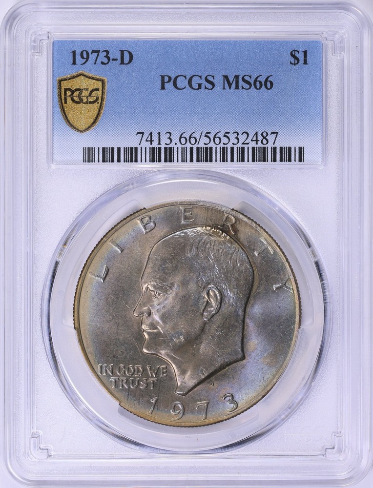 1973-D Eisenhower "Ike" Dollar $1 - PCGS MS66 - Pretty Toning