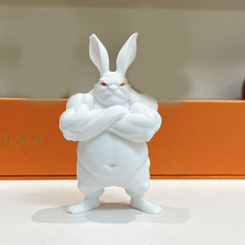 3D Printed Muscular Rabbit Statue Distinctive House Accent Easter Present Choice