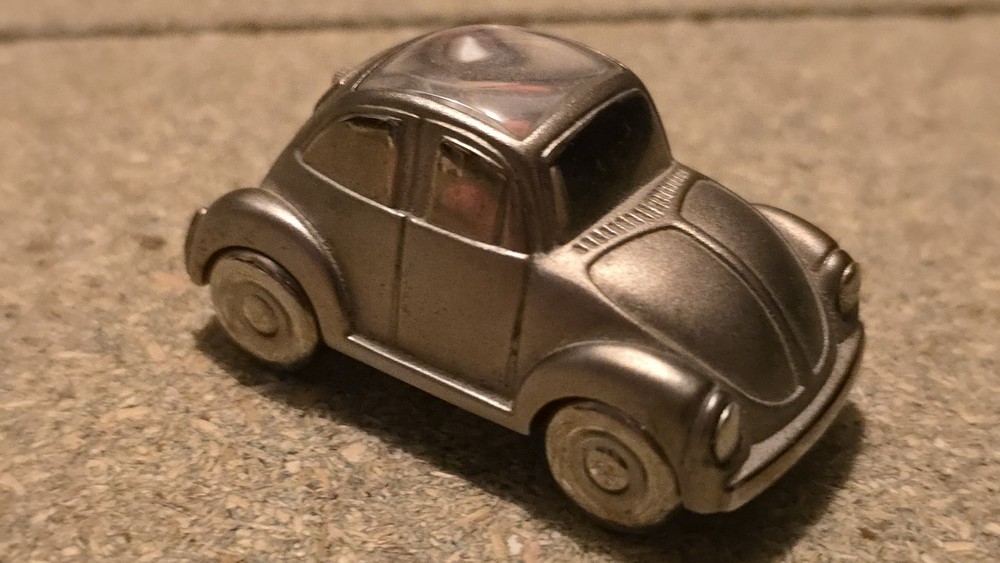 Volkswagen Beetle Desk Clock Silver Vintage
