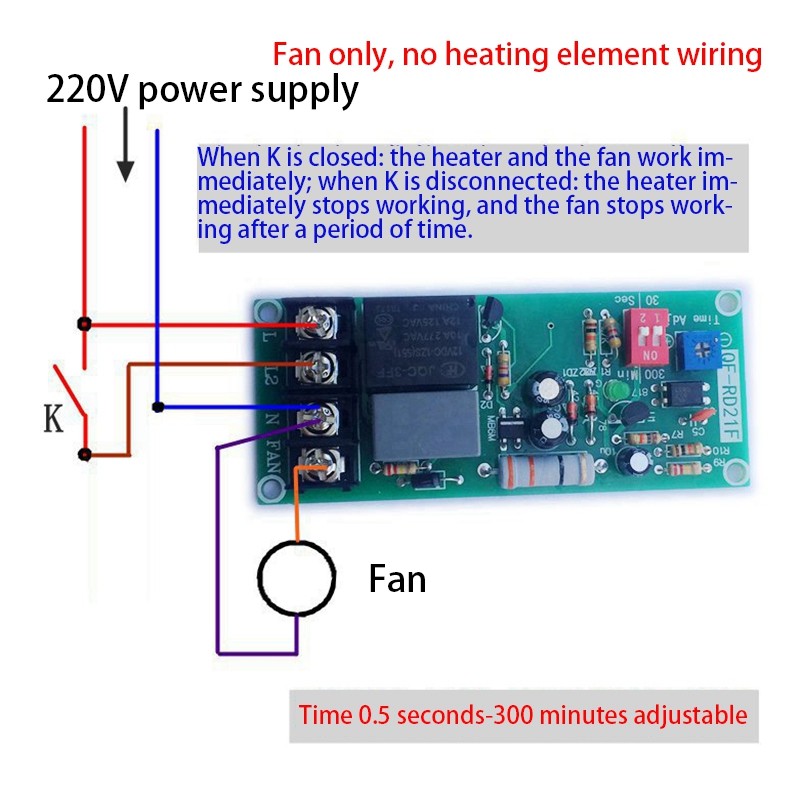 AC100V-220V Adjustable Timer Control Relay Turn Off Delay1582