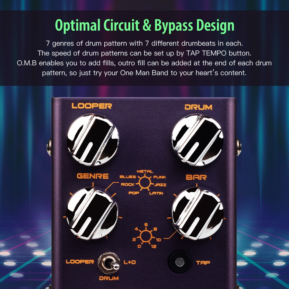 JOYO Looper Cycle & Drum Machine Guitar Effect Pedal Recording Mode Multi Effect