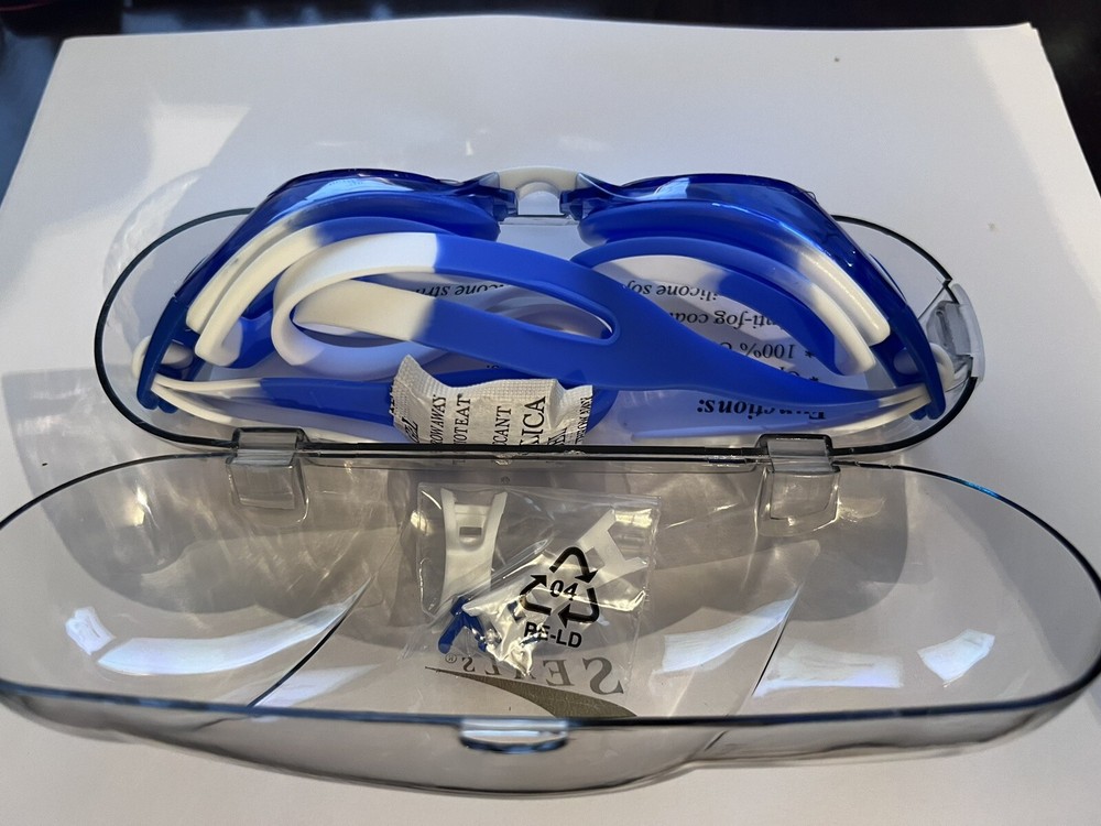 Seals Swimming Goggle 800 Blue White Strip, Clear