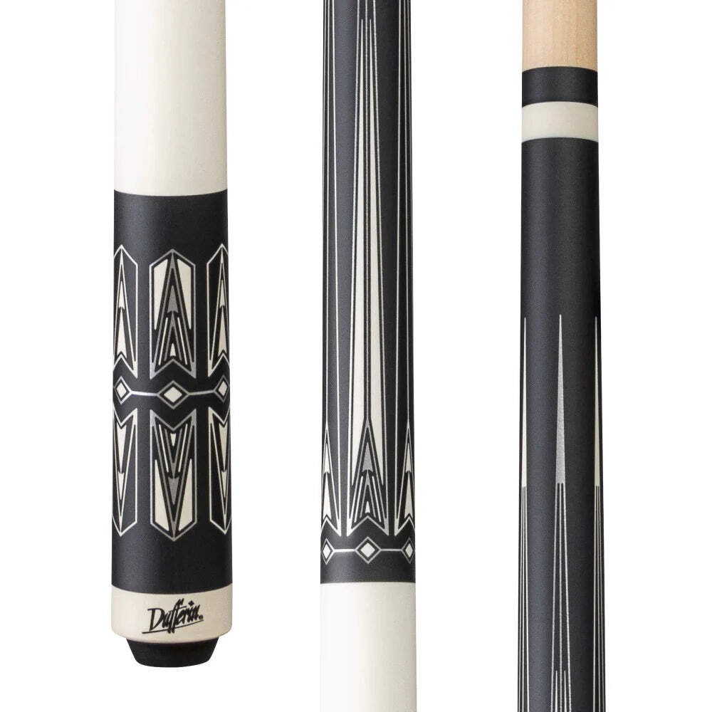 Dufferin D-548 Matte Black & White Pool Cue - Wrapless