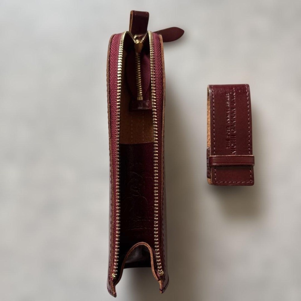 burgundy leather pencil case #4bfc18