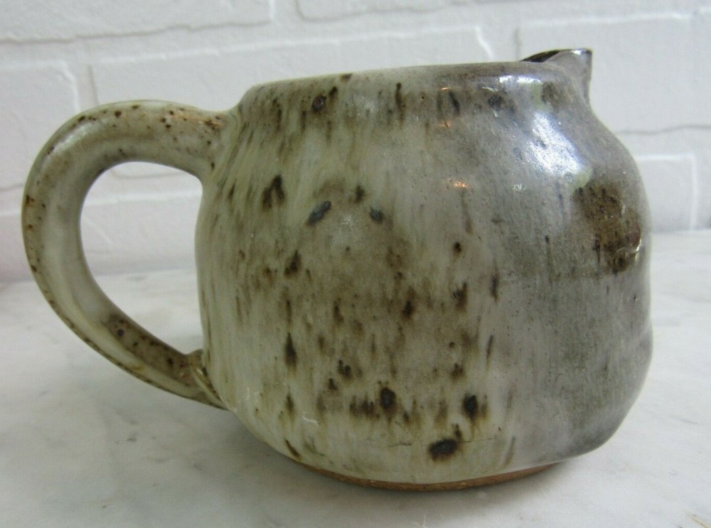 Vintage Studio Art Pottery Pitcher Signed Hand Thrown Stoneware