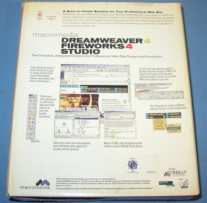 Macromedia Dreamweaver Fireworks Studio 4 Web Site Design Power Macintosh Mac