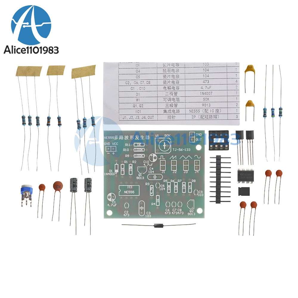 Multi-Channel NE555 Waveform Generator Module Sine Triangle Square Wave DIY Kits