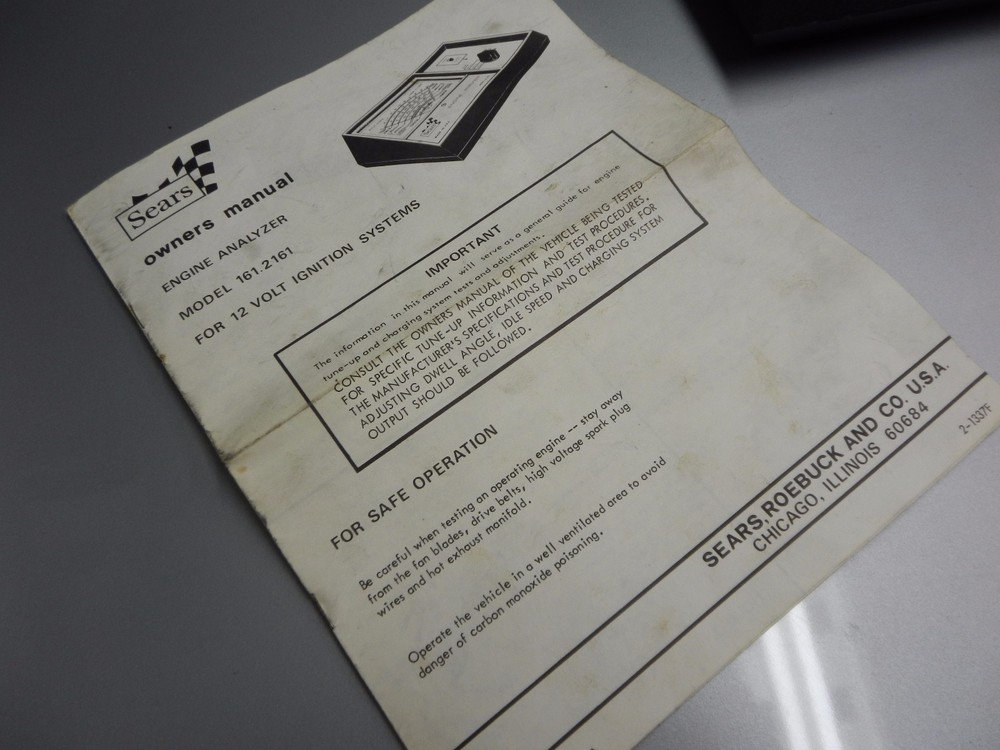 SEARS ENGINE ANALYZER 12 VOLT #28-2161