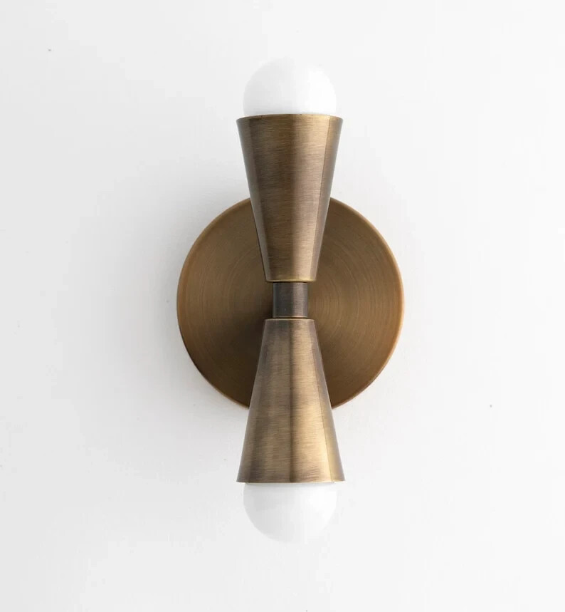 Double Cone Wall Light - Bronze Metal, Modern Design