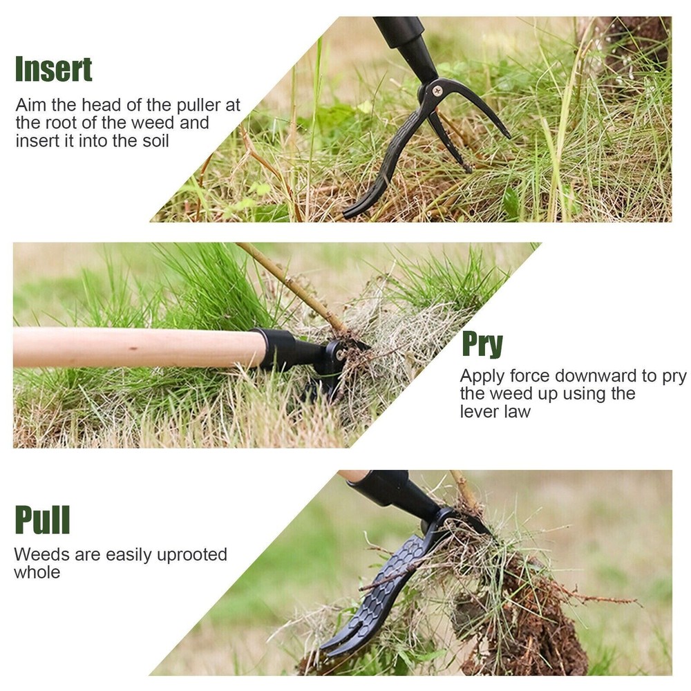 Weeder Puller Stand Up Weed Tool with Handle Garden Outdoor Root Remover Killer