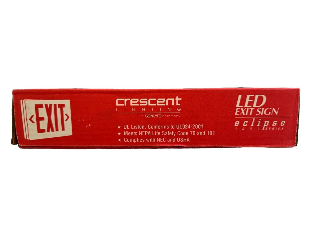 Crescent Lighting LED Exit Sign Eclipse 2001 Series