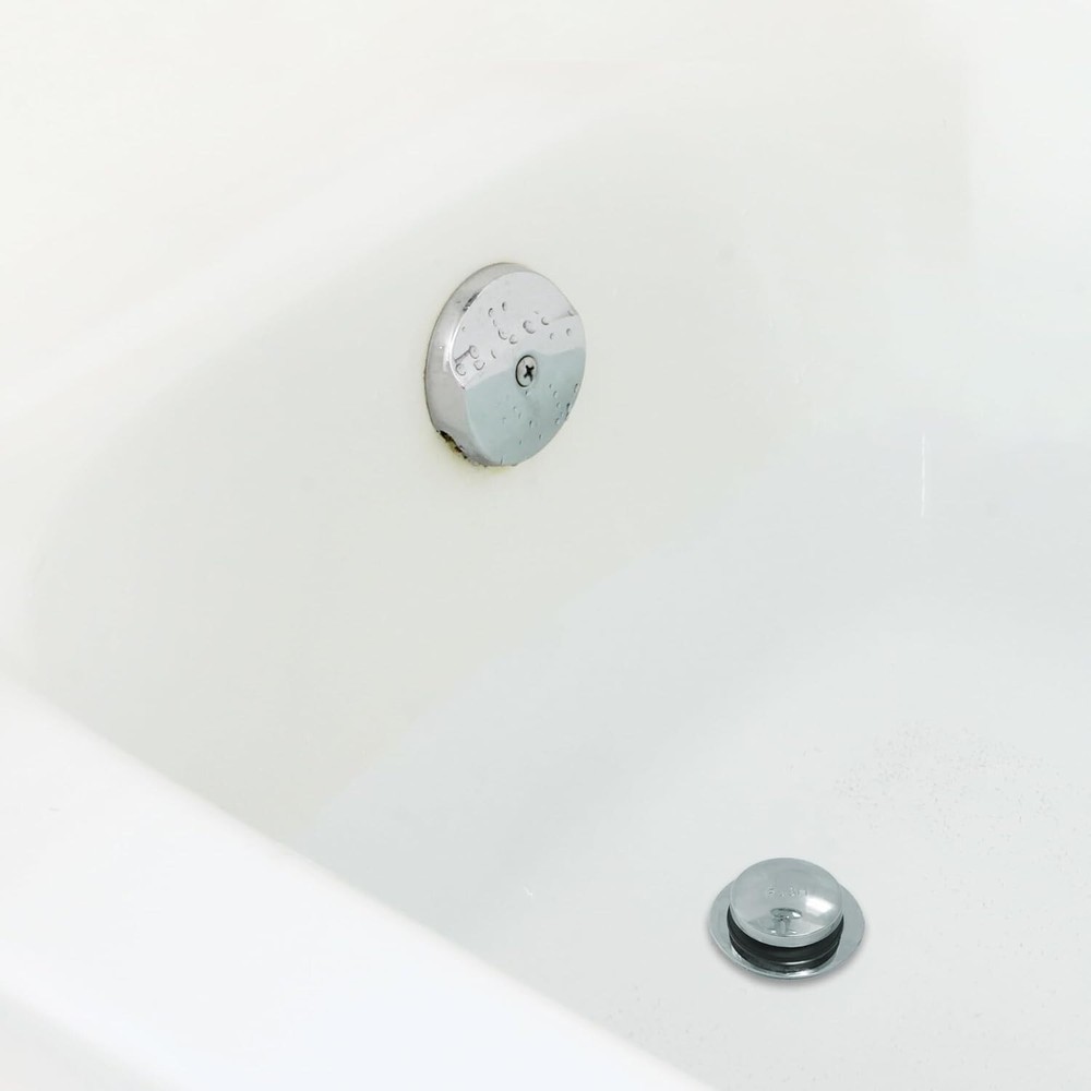 Durable Plastic Touch-Toe Tub Drain Stopper with Chrome Finish - Easy Install