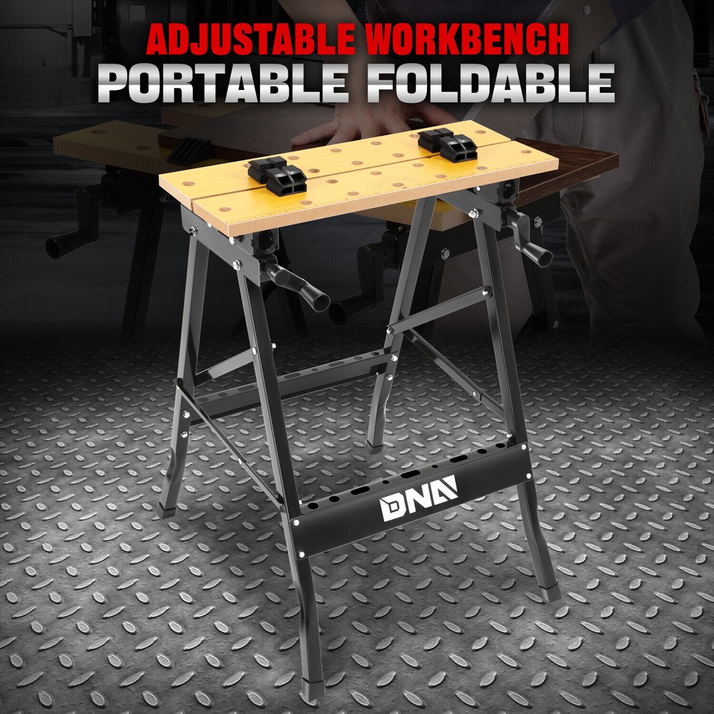 Adjustable Angles Foldable Workbench Work Table w/ Measuring Ruler & Protractor